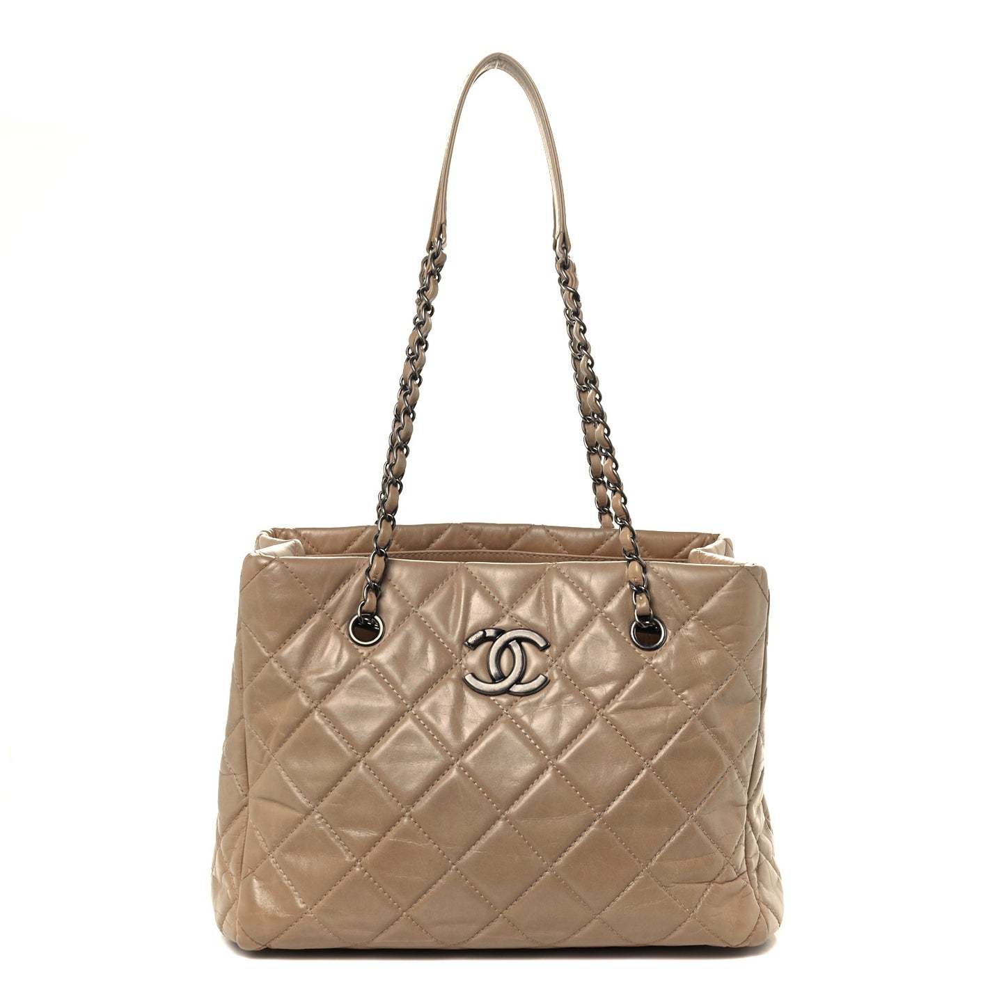 Calfskin Quilted Small Coco Soft Tote Beige