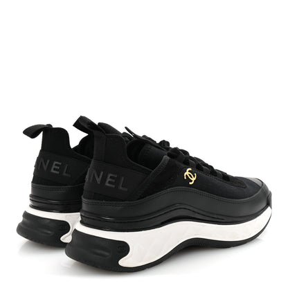 Chanel Velvet Calfskin Mixed Fibers CC Sneakers 38 Black 5 of 10