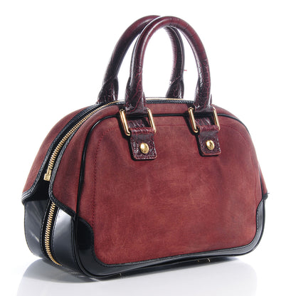 Louis Vuitton Suede Stamped Havane Bowler PM Brun 3 of 7
