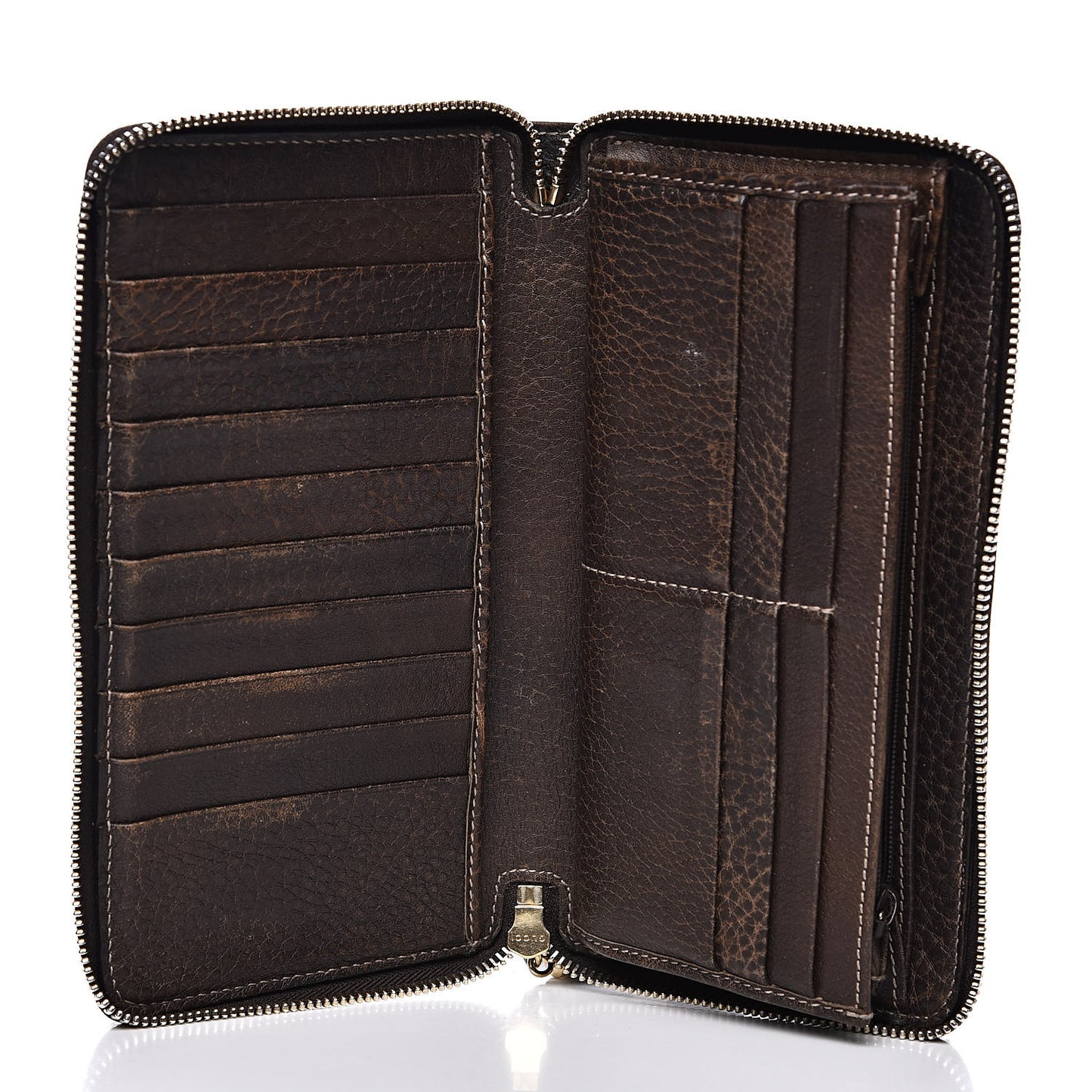 Guccissima Bamboo Tassel Zip Around Wallet Brown