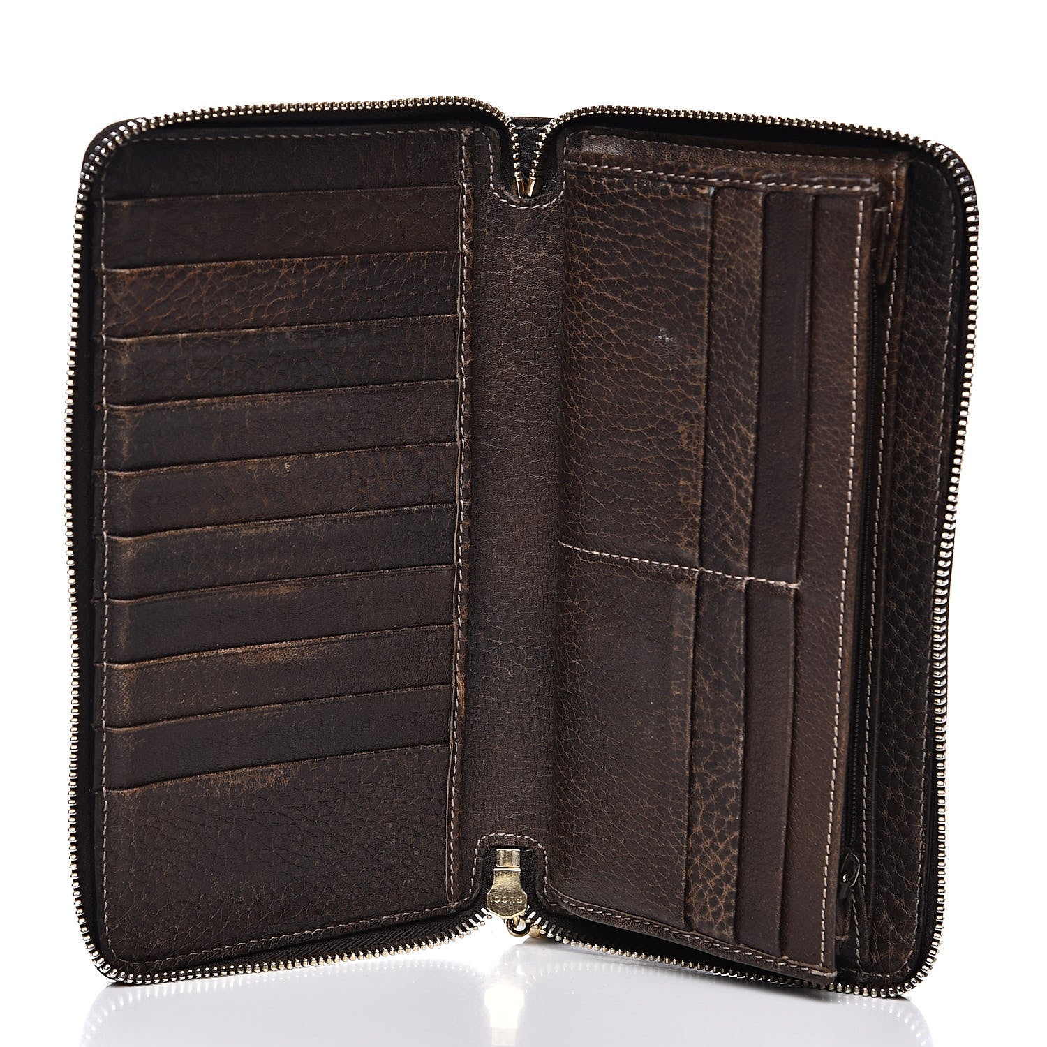 Gucci Guccissima Bamboo Tassel Zip Around Wallet Brown 5 of 14