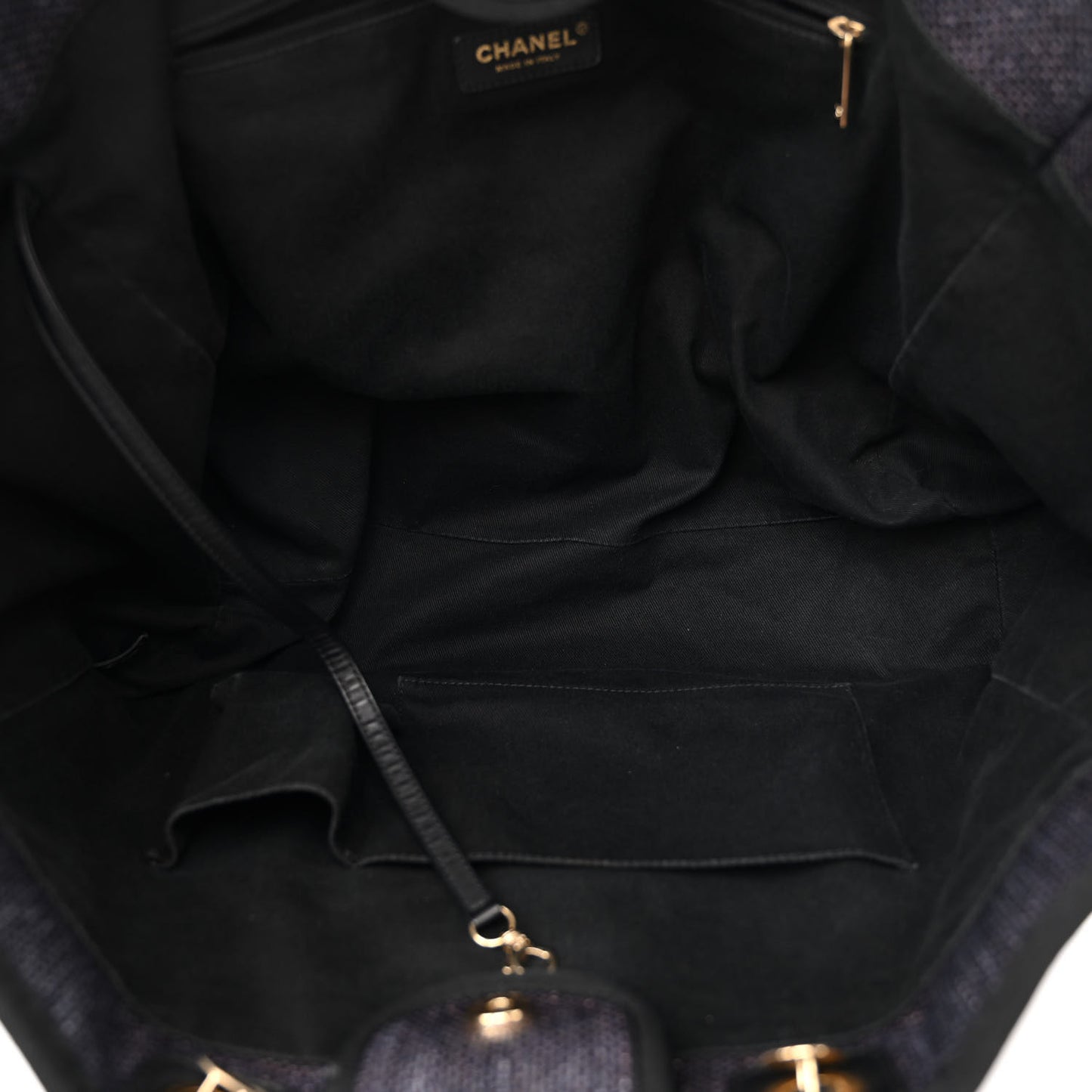 Woven Straw Raffia Large Deauville Tote Dark Blue