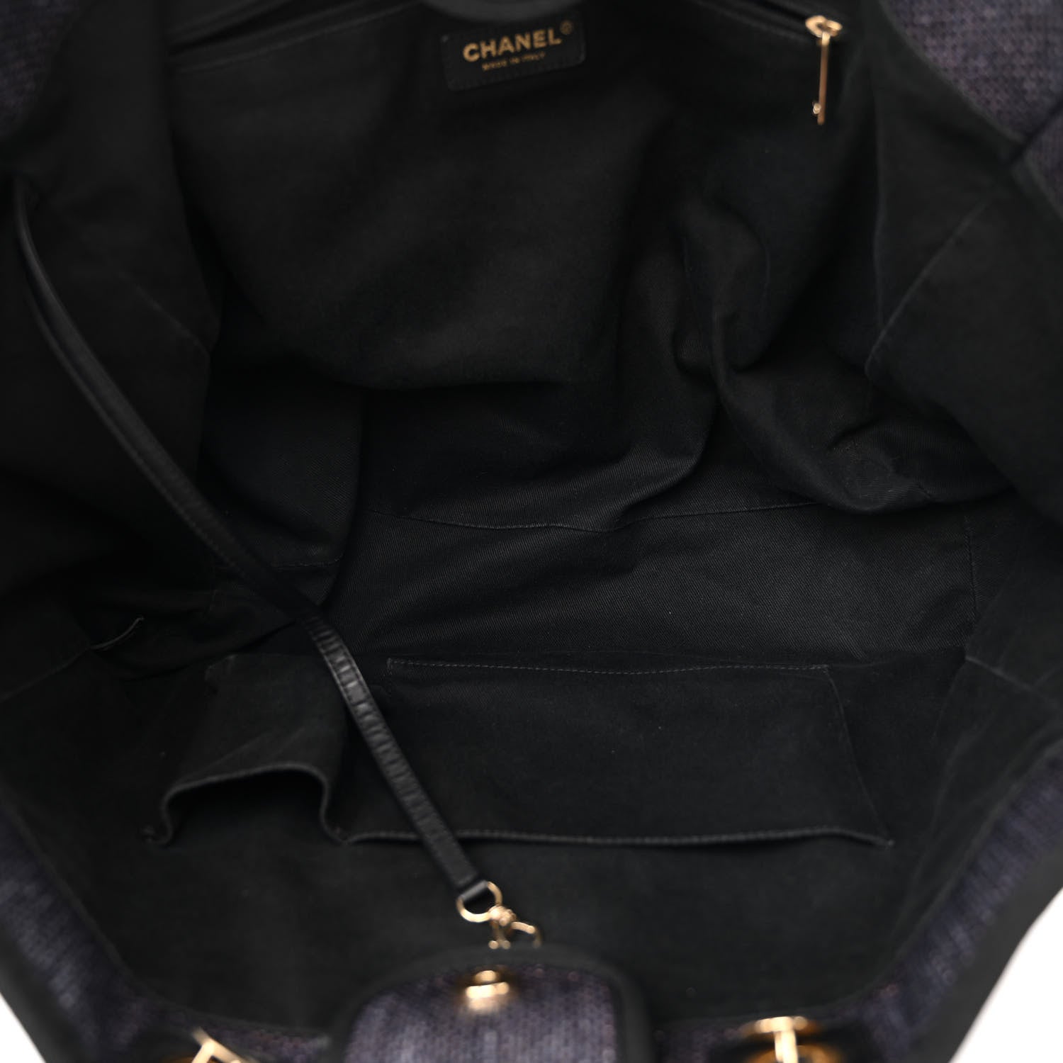 Chanel Woven Straw Raffia Large Deauville Tote Dark Blue 5 of 11