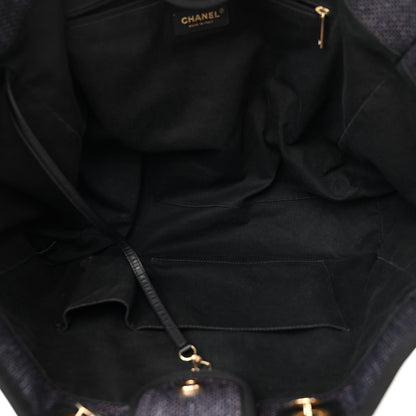 Chanel Woven Straw Raffia Large Deauville Tote Dark Blue 5 of 11