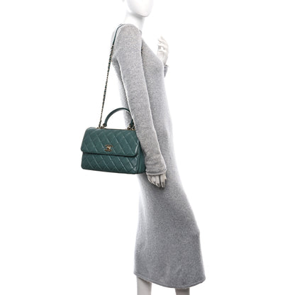 Chanel Lambskin Quilted Medium Trendy CC Flap Dual Handle Bag Green 2 of 12
