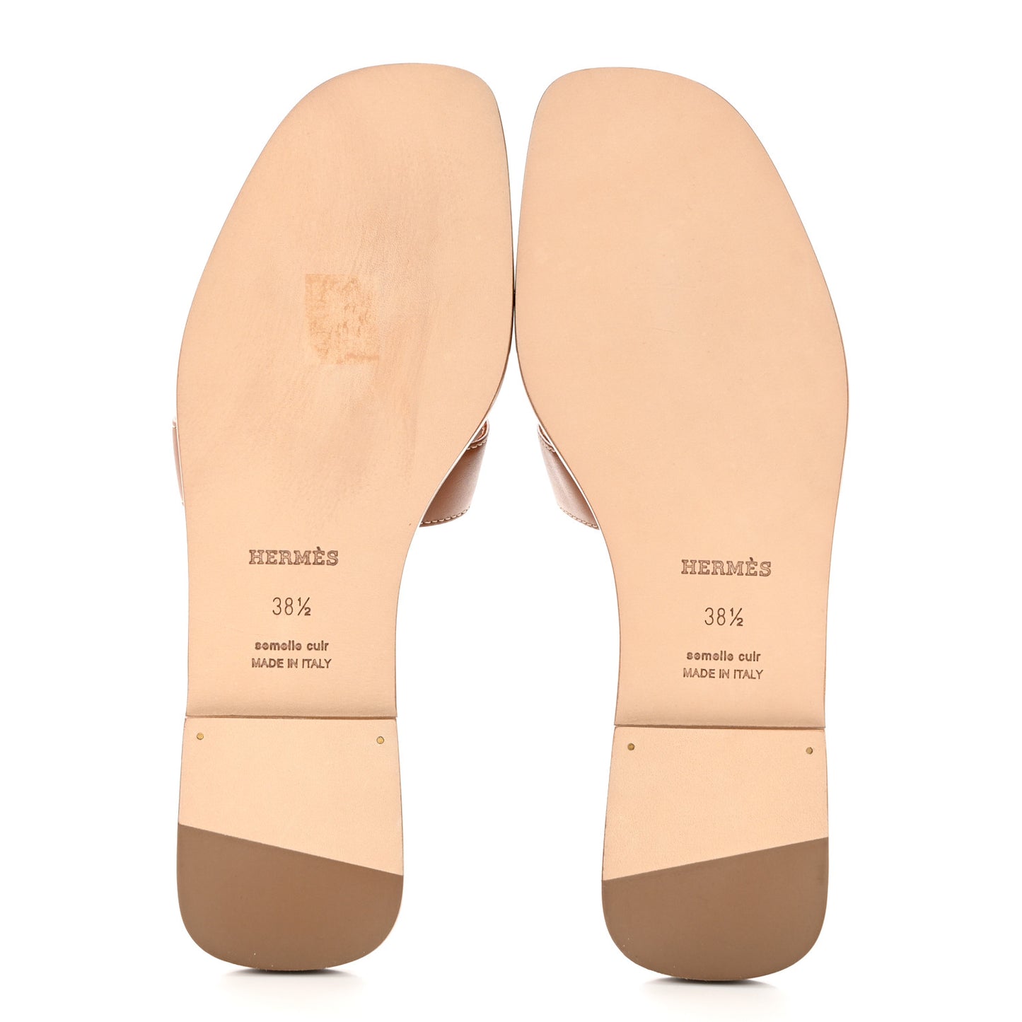 Box Calfskin Oran Sandals 38.5 Gold