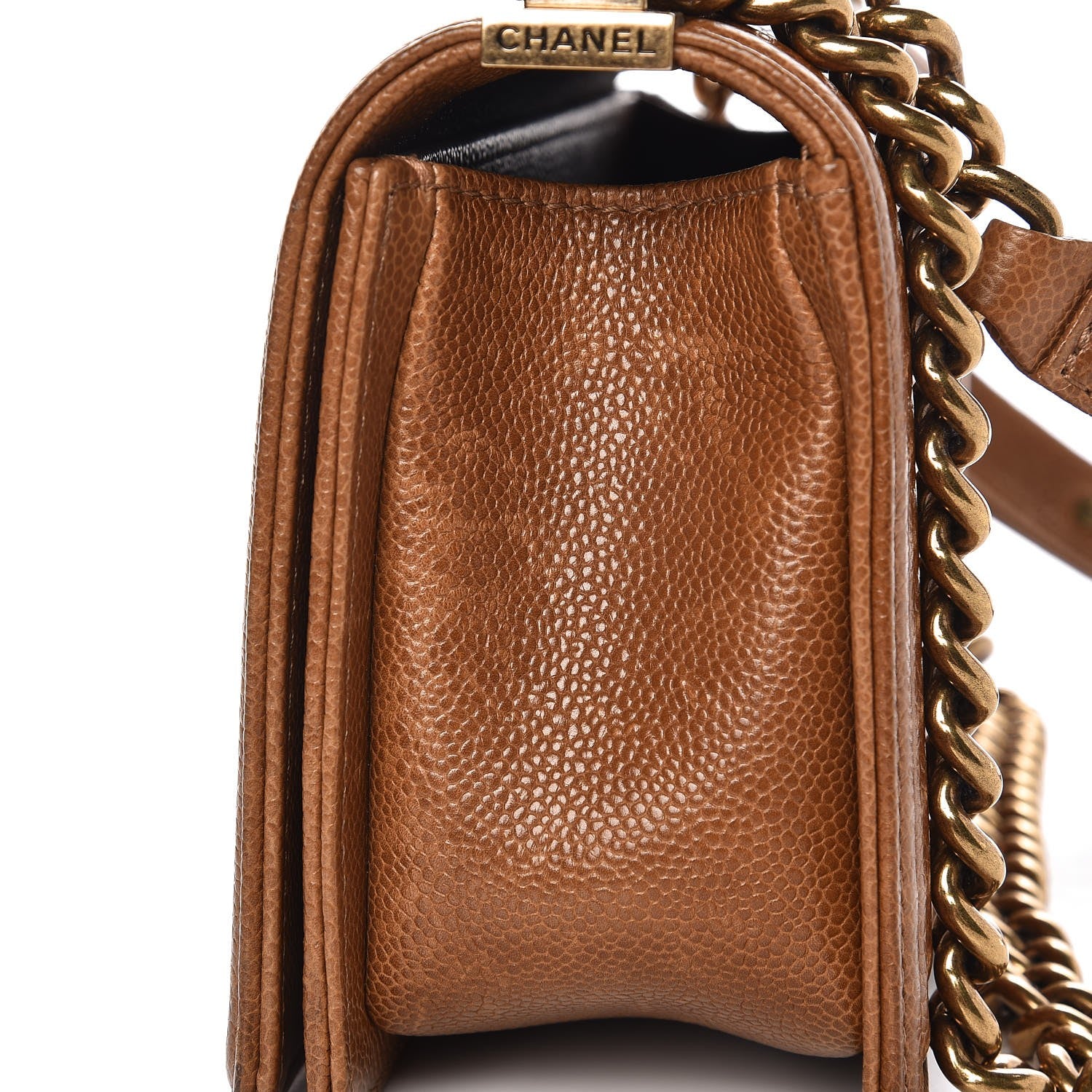 Chanel Caviar Quilted Medium Boy Flap Light Brown 11 of 14