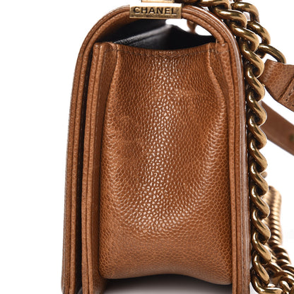 Chanel Caviar Quilted Medium Boy Flap Light Brown 11 of 14