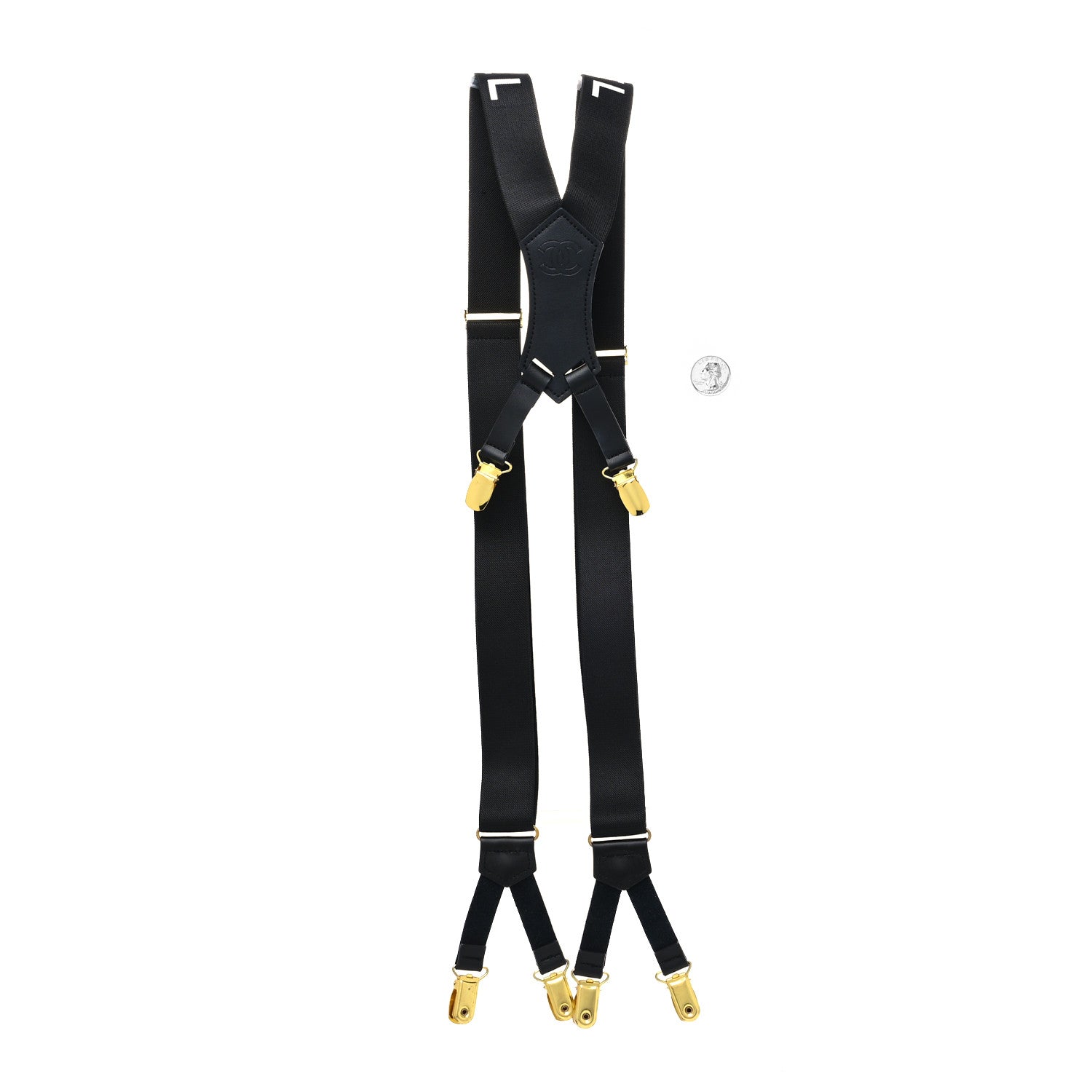 Chanel Logo Suspenders Black White 2 of 5