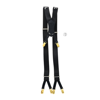 Chanel Logo Suspenders Black White 2 of 5