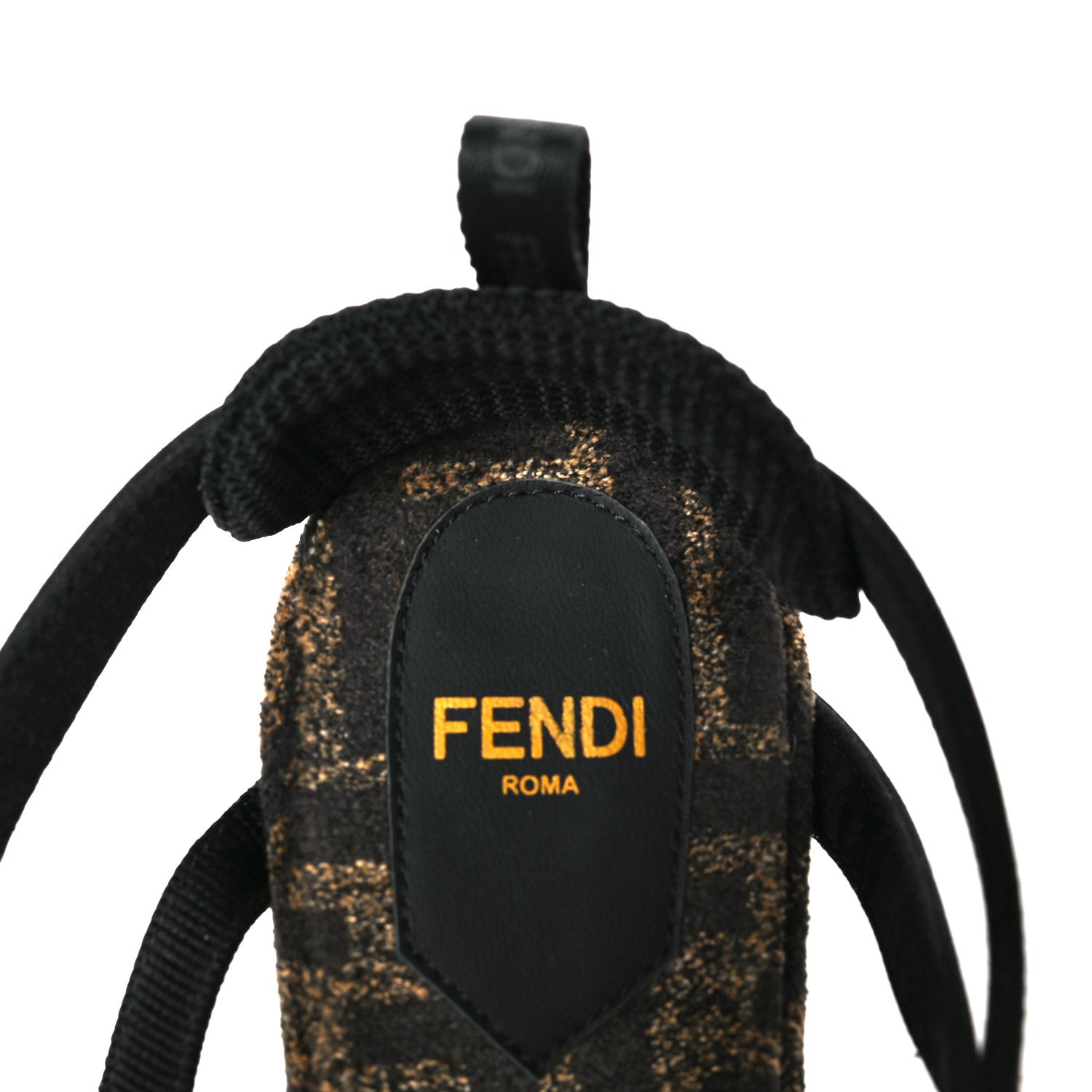 Fendi Fabric Jacquard FF Colibri Lite 85mm Slingback Pumps 40 Tobacco Black 8 of 9