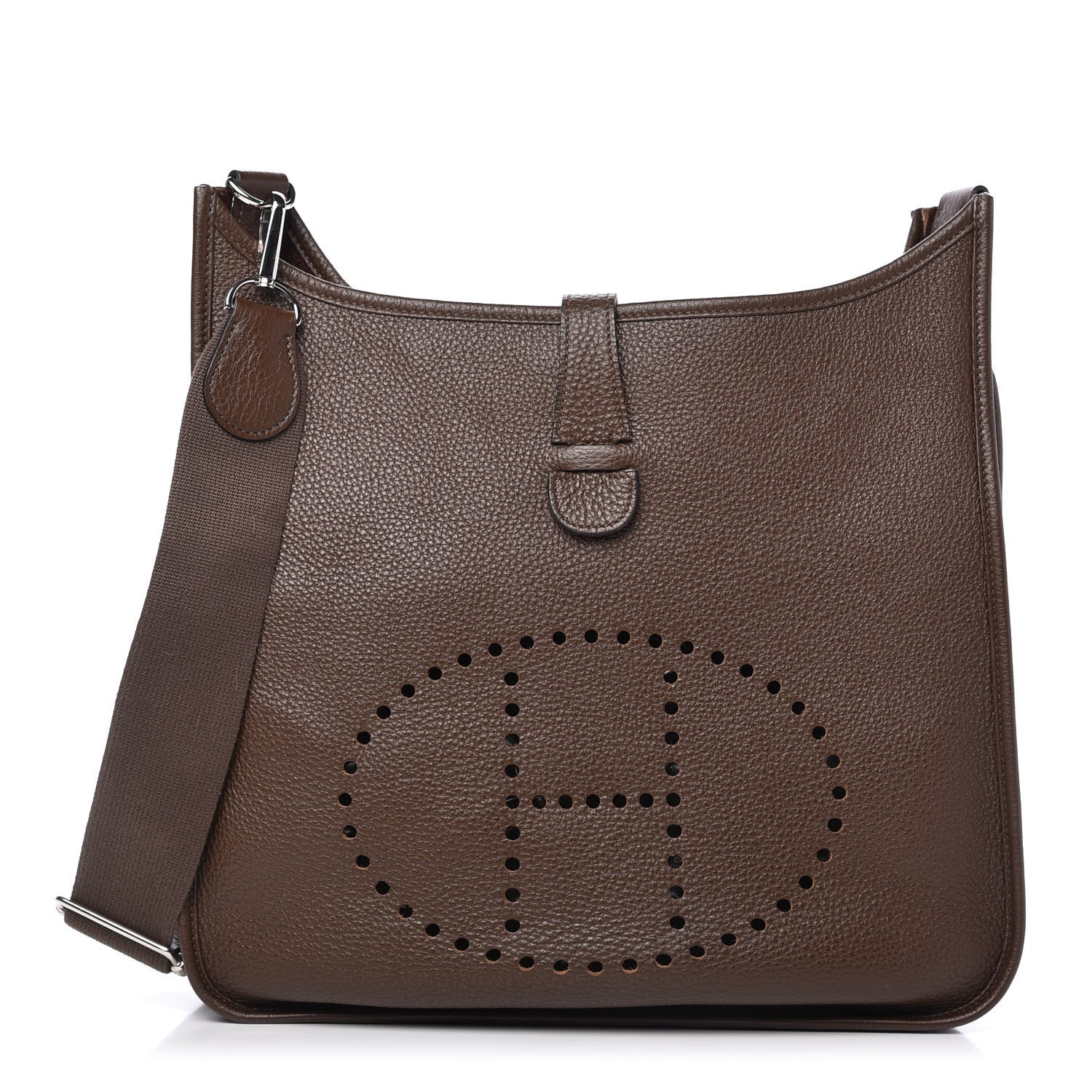 Hermes Taurillon Clemence Evelyne III GM Chocolate 1 of 10