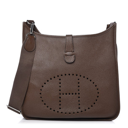 Hermes Taurillon Clemence Evelyne III GM Chocolate 1 of 10