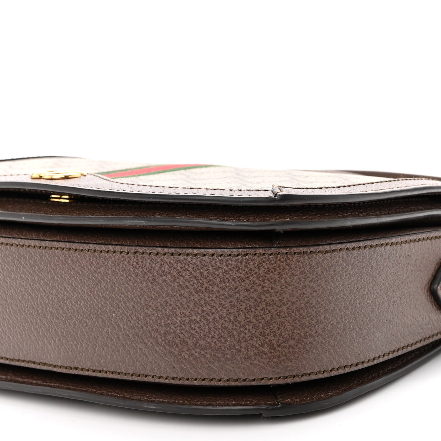 GG Supreme Monogram Web Small Ophidia Flap Messenger Bag Brown