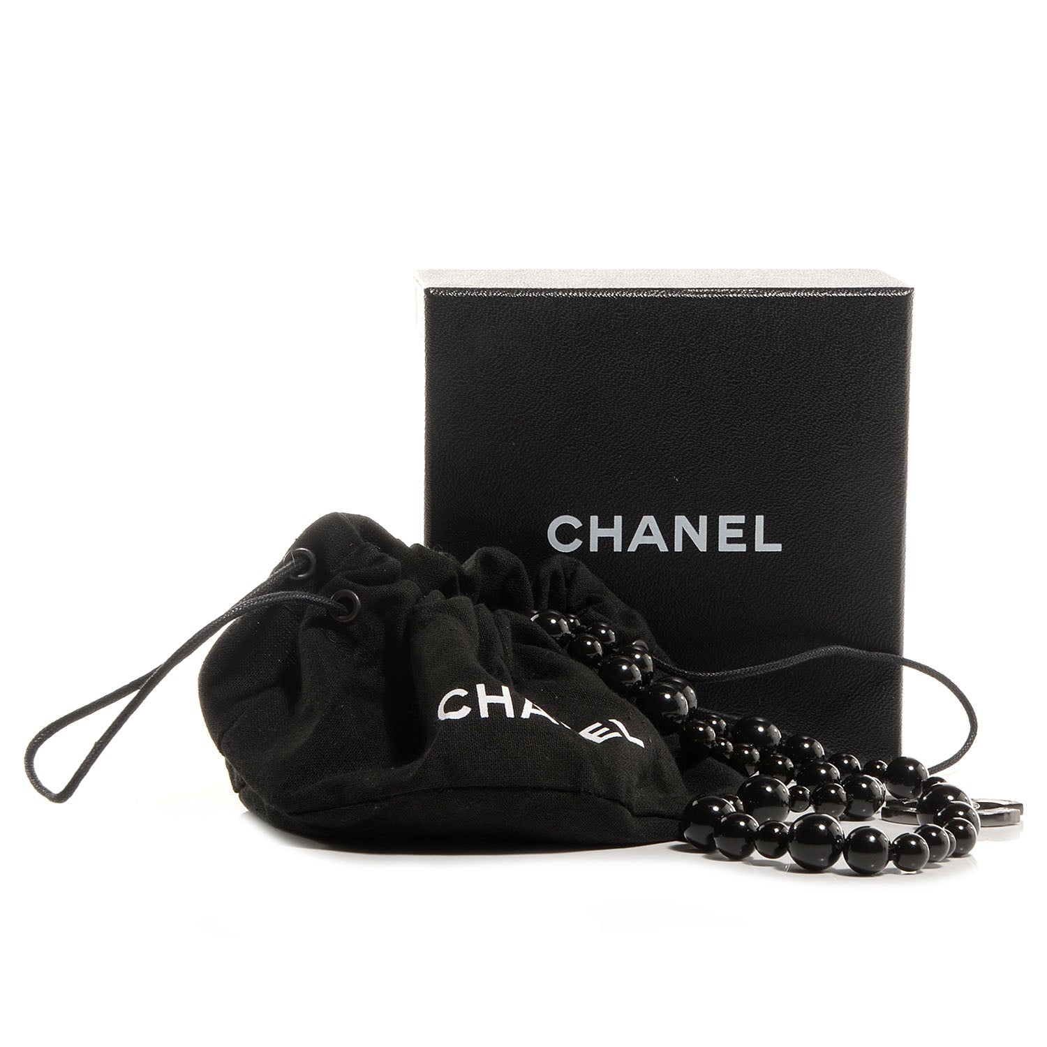 Chanel Glass Bead CC Map Necklace Ruthenium Black 5 of 6