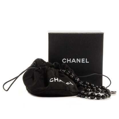 Chanel Glass Bead CC Map Necklace Ruthenium Black 5 of 6