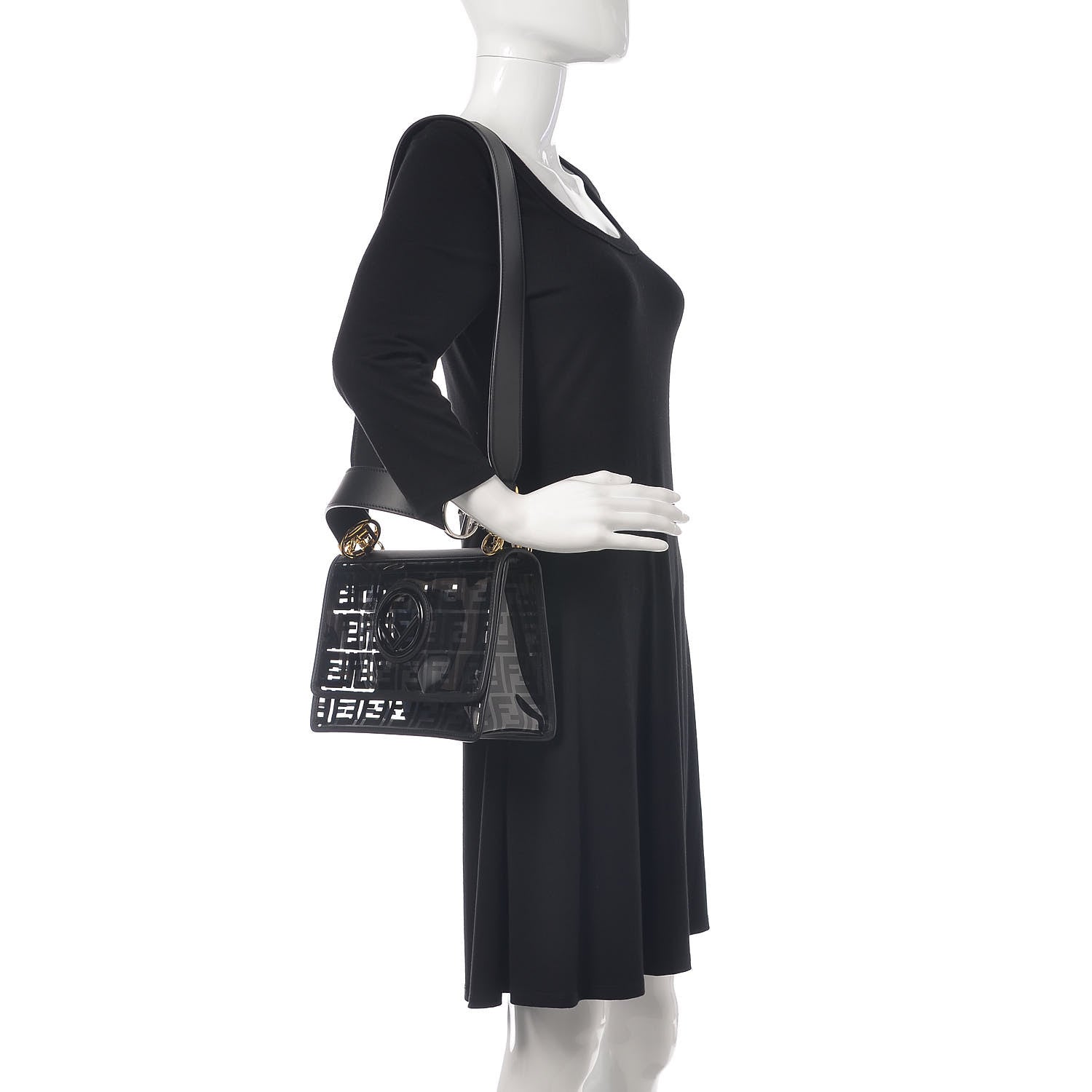 Fendi TPU FF Calfskin F is Fendi Kan I Shoulder Bag Black 2 of 8