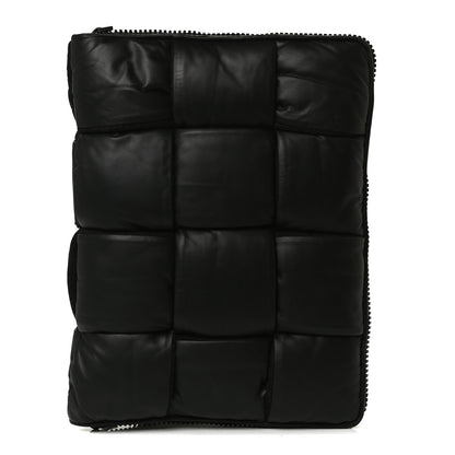 Bottega Veneta Calfskin Maxi Intrecciato Puffy Laptop Pouch Black 1 of 10