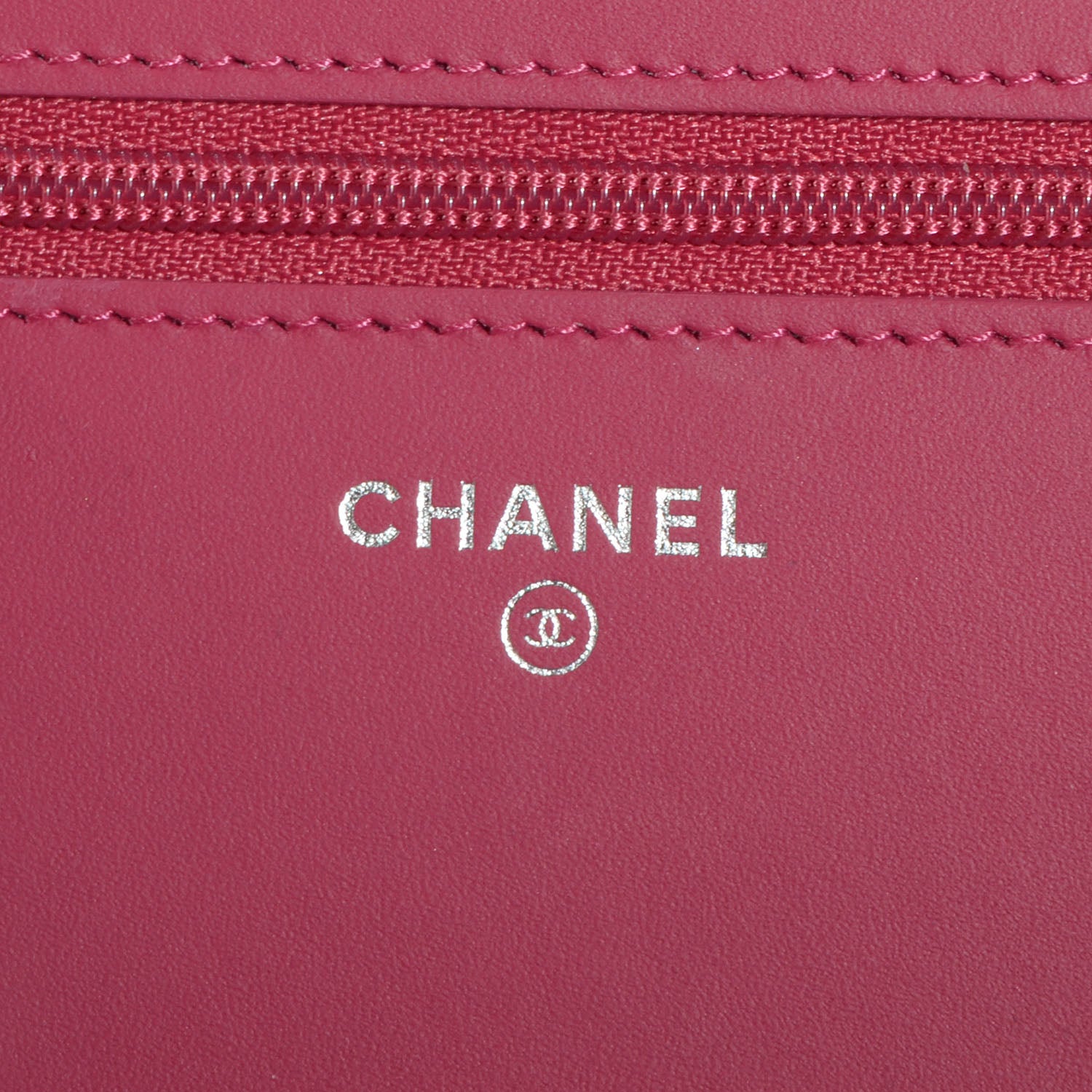 Chanel Patent Quilted Brilliant Wallet On Chain WOC Dark Pink 7 of 8