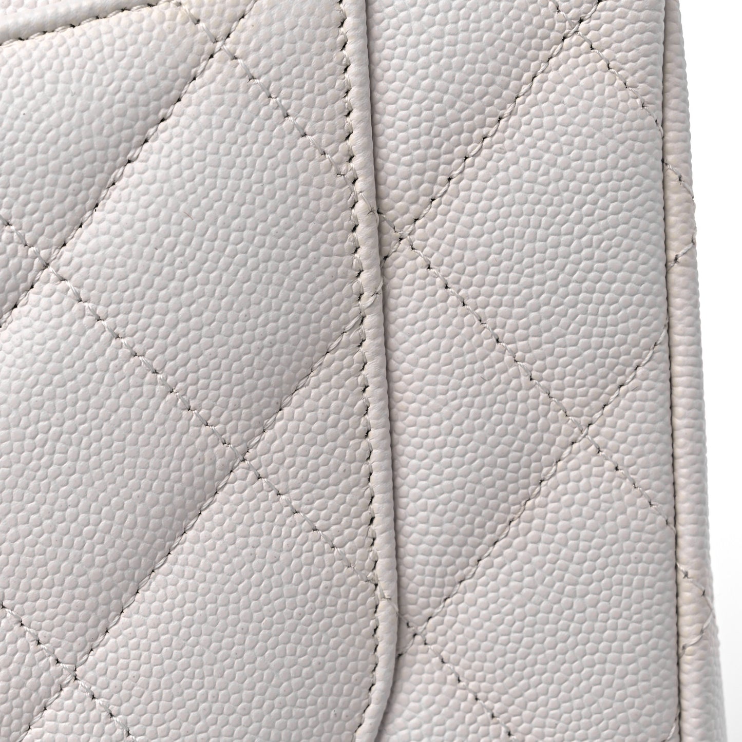 Caviar Quilted Jumbo Double Flap White