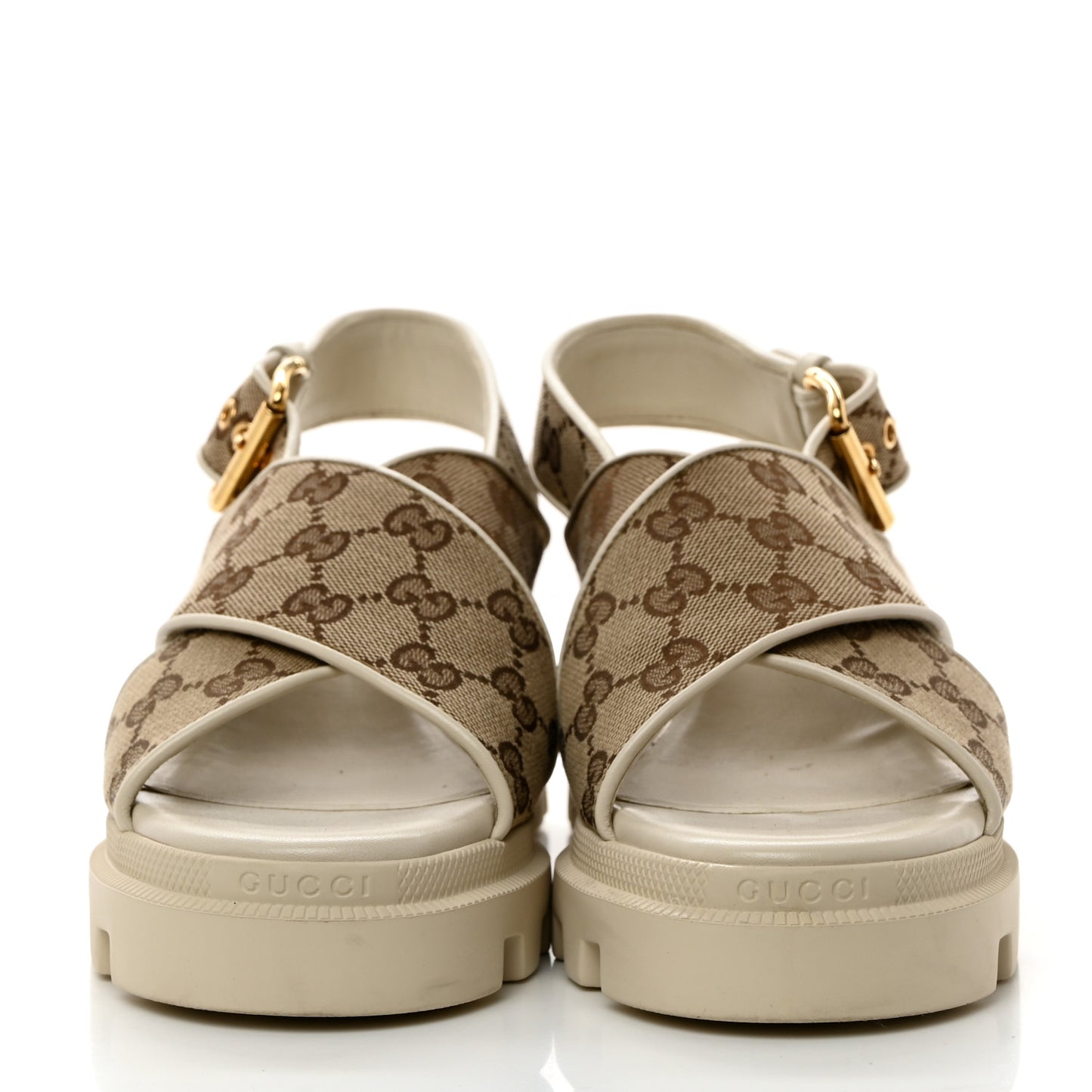 Monogram Granada Kid Trip 40/72mm Lug Sole Sandals 38.5 Beige Ebony Mystic White