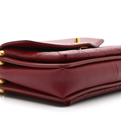 Chanel Calfskin Quilted Envelope Flap Dark Red 9 of 10