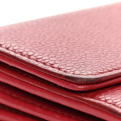 Chanel Caviar Timeless CC Large Gusset Flap Wallet Light Red 12 of 14
