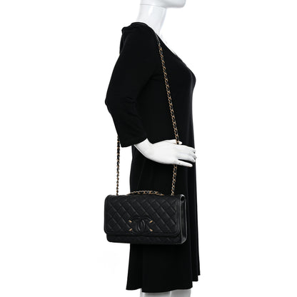 Chanel Caviar Quilted Medium CC Filigree Flap Black 2 of 10