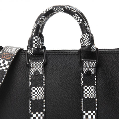 Louis Vuitton Calfskin Damier Distorted Keepall XS Black 9 of 10