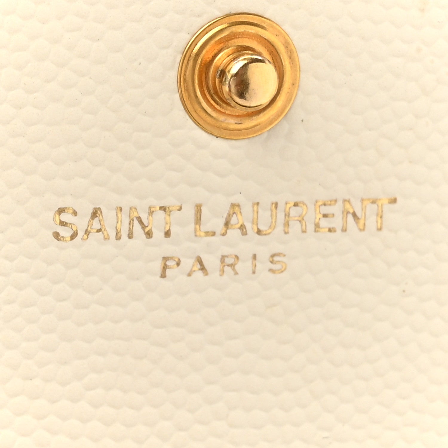 Saint Laurent Grain De Poudre Matelasse Chevron Monogram Chain Wallet Crema Soft 7 of 18