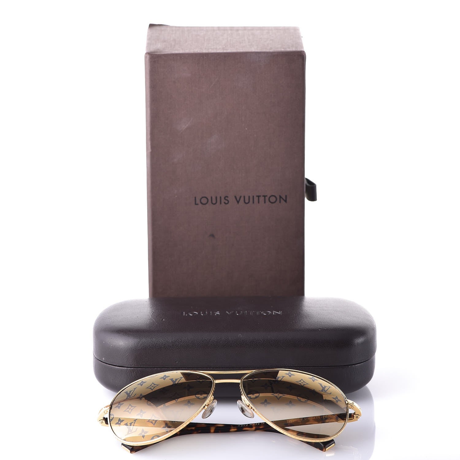 Louis Vuitton Conspiration Pilote Sunglasses Z0164U Gold 10 of 10