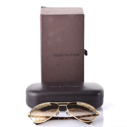 Louis Vuitton Conspiration Pilote Sunglasses Z0164U Gold 10 of 10