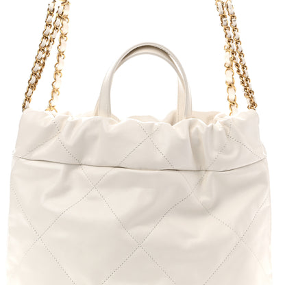 Chanel Shiny Calfskin Quilted Chanel 22 Backpack White 8 of 10