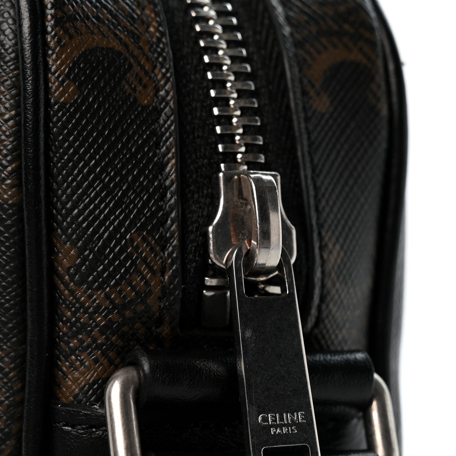 Celine Triomphe Canvas Medium Horizontal Messenger Bag Black 12 of 14