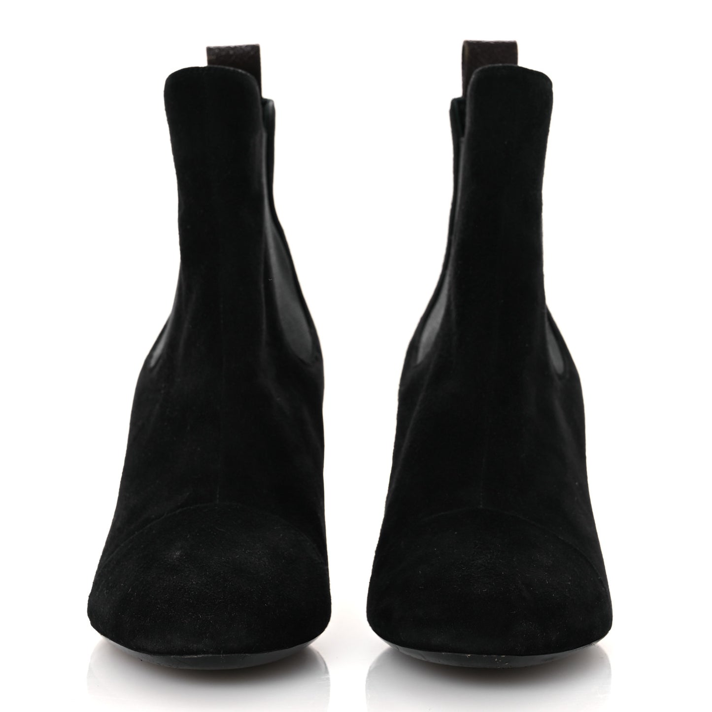 Suede Monogram Uniformes Cap Toe Chelsea 75mm Ankle Boots 37.5 Black