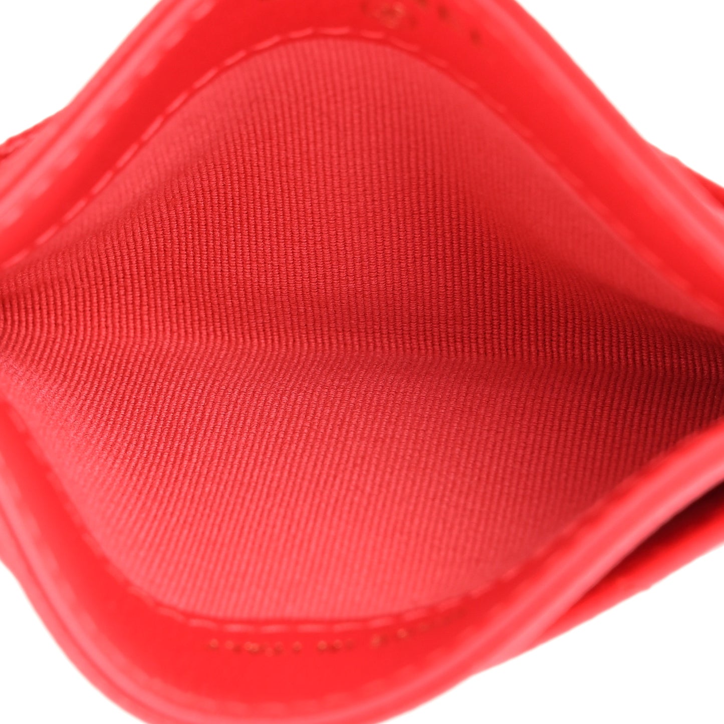 Caviar Quilted Card Holder Red