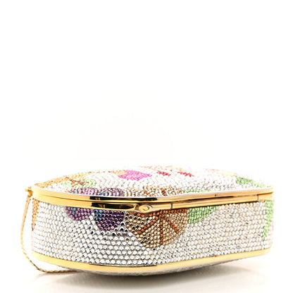 Judith Leiber JUDITH LEIBER Crystal Flower Minaudiere Clutch Gold 5 of 8