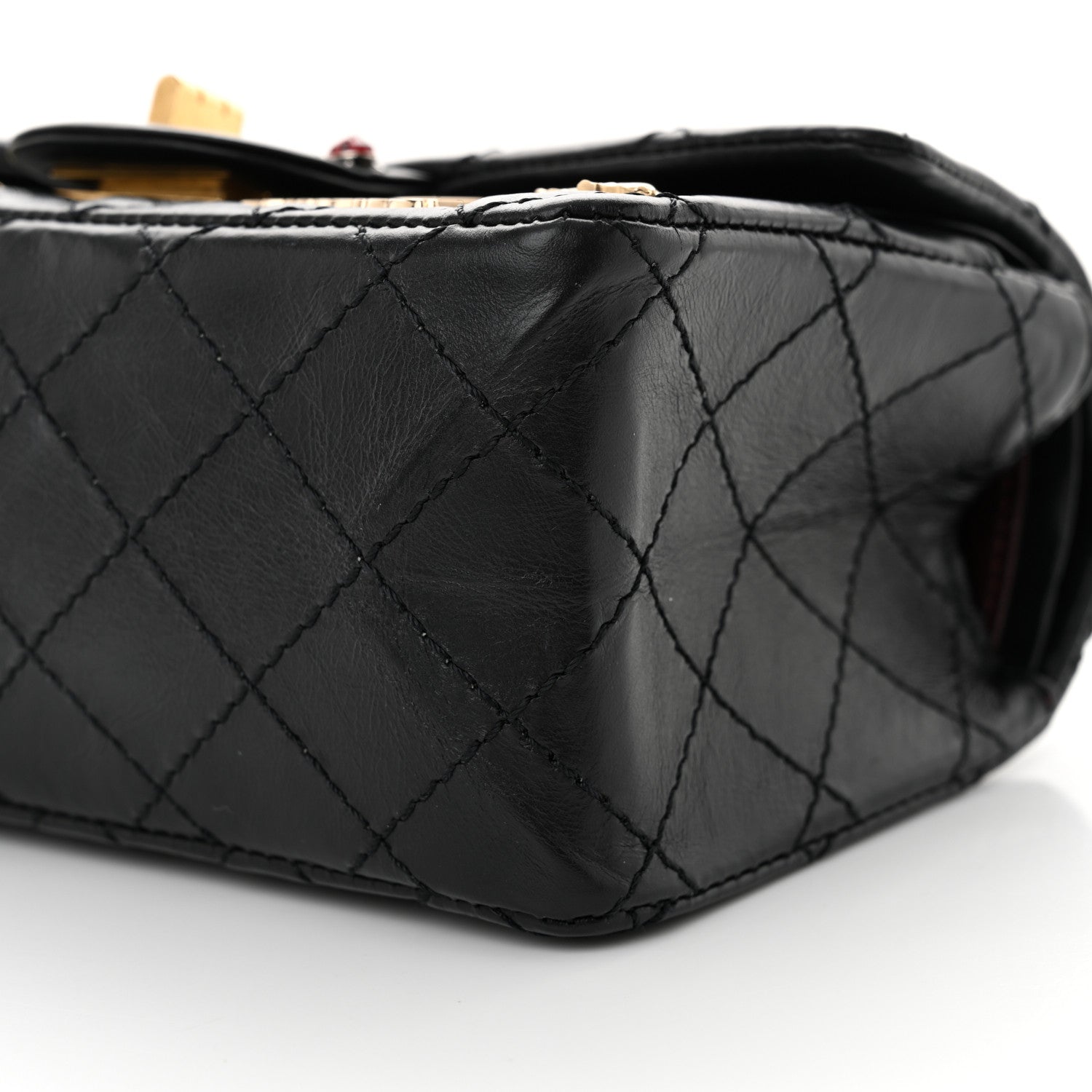 Chanel Aged Calfskin Lucky Charms 2.55 Reissue 224 Flap Black 10 of 13