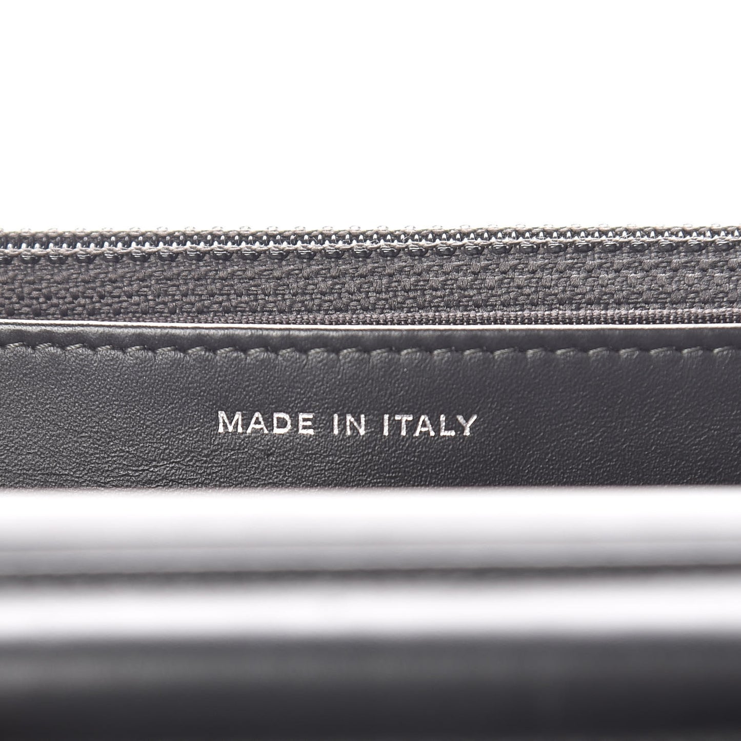 Patent Quilted Wallet On Chain WOC Dark Gray