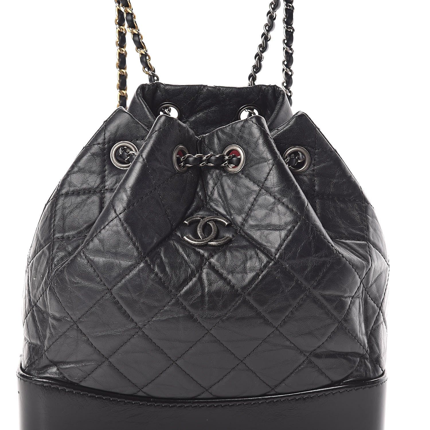 Chanel Aged Calfskin Quilted Small Gabrielle Backpack Black 10 of 11