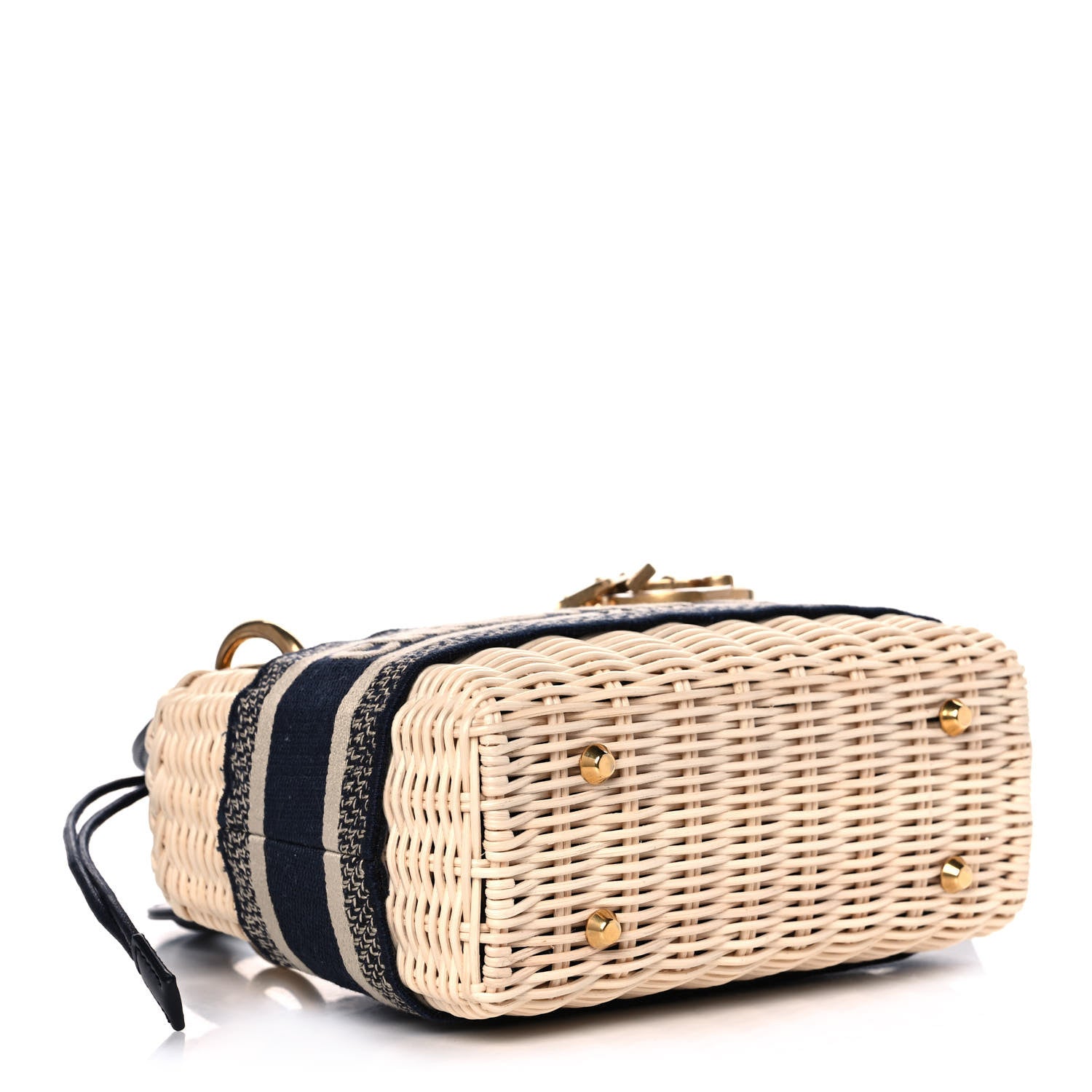Christian Dior Wicker Oblique Mini Lady Dior Bag Blue 4 of 11