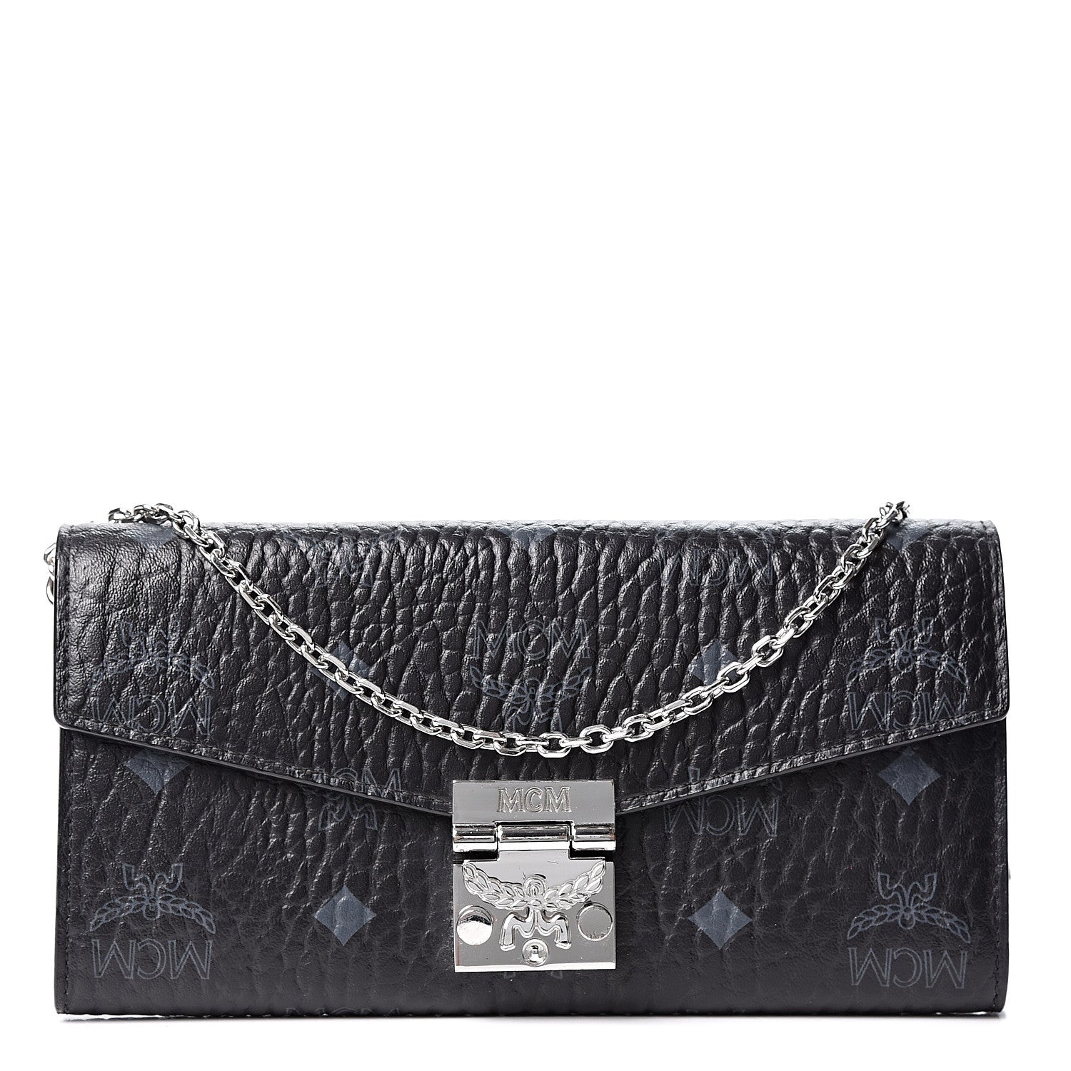 MCM Visetos Patricia Continental Crossbody Wallet Black 1 of 8