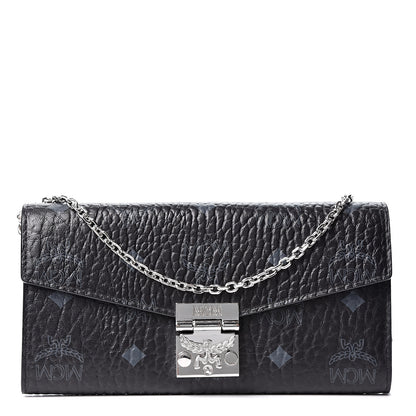 MCM Visetos Patricia Continental Crossbody Wallet Black 1 of 8