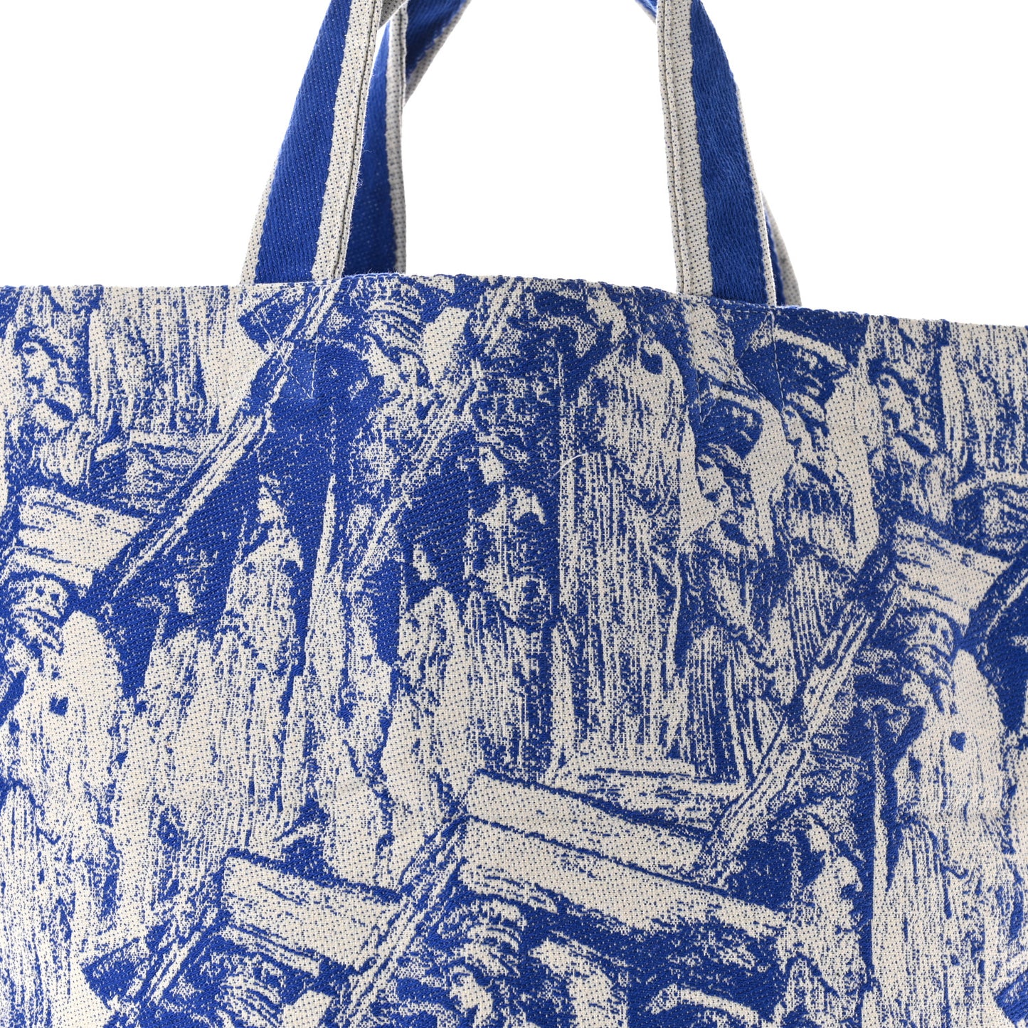 Canvas Print Cruise Tote Ivory Blue