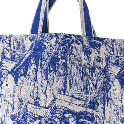 Christian Dior Canvas Print Cruise Tote Ivory Blue 7 of 9