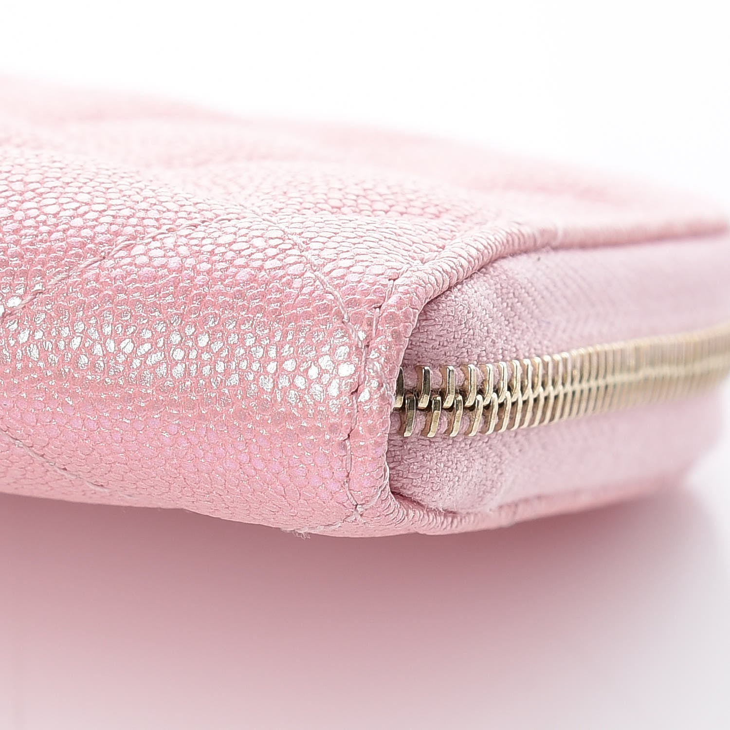 Chanel Iridescent Caviar Quilted Medium Zip Around Wallet Pink 6 of 11