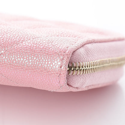 Chanel Iridescent Caviar Quilted Medium Zip Around Wallet Pink 6 of 11