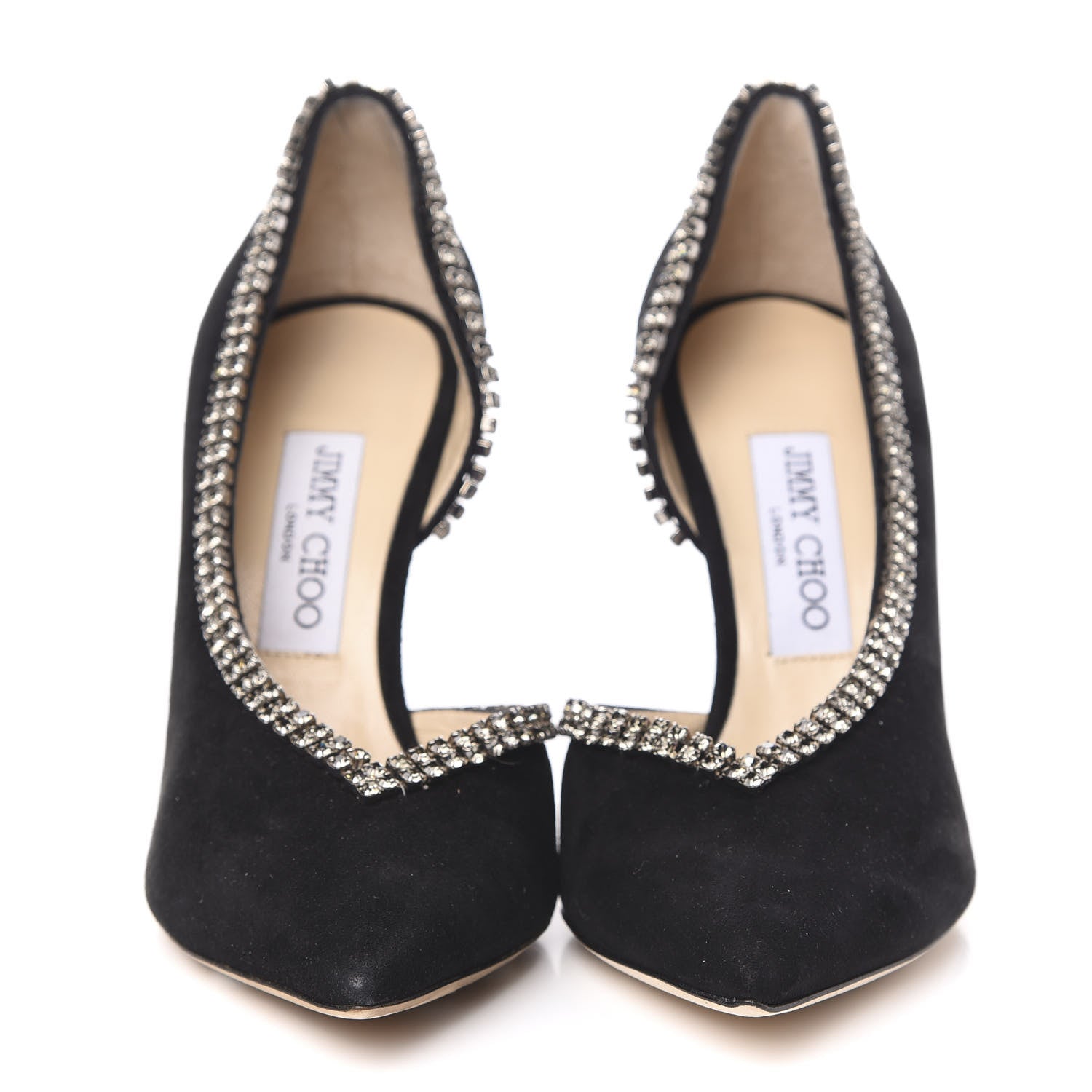 Jimmy Choo Suede Crystal Lilian 100 Pumps 37.5 Black 2 of 8