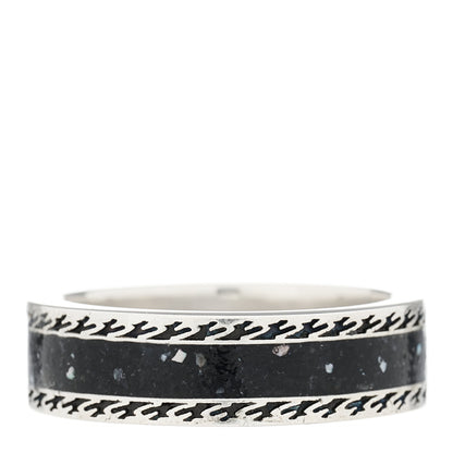Gucci Sterling Silver Enamel Interlocking G Band Ring 56 7.5 4 of 7