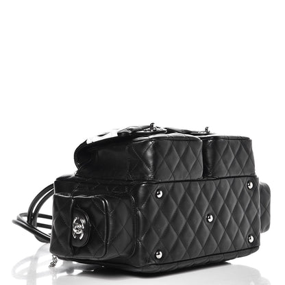 Chanel Calfskin Quilted Small Cambon Multipocket Reporter Black White 4 of 8